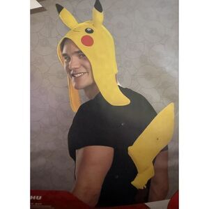 Pokemon Pikachu Costume Accessory Kit Headpiece & Tail Yellow‎ Adult NEW!!